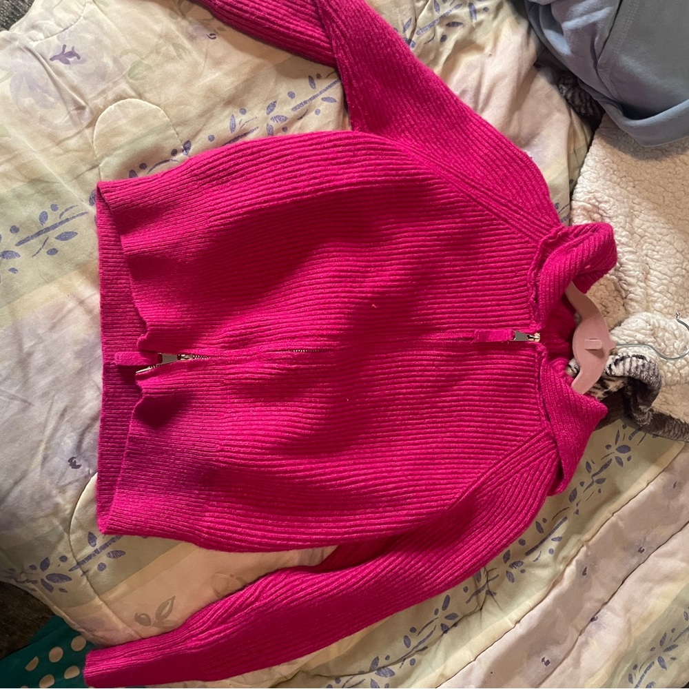 Pink sweater jacket